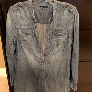 Women’s denim military style shirt